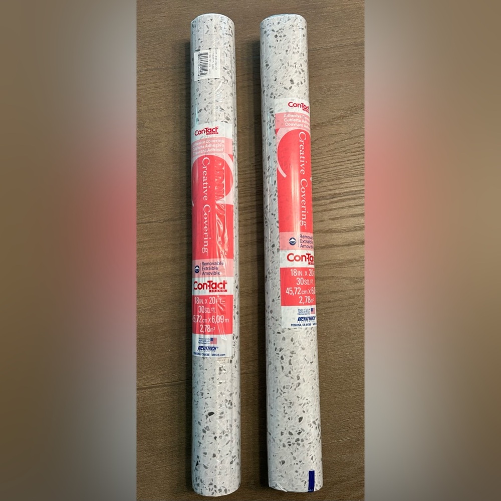 Lot of 2 Con-Tact Brand self adhesive contact paper Rolls-unopened